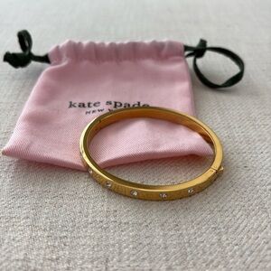 Kate Spade Gold & Rhinestone Cuff Bracelet w/Pouch